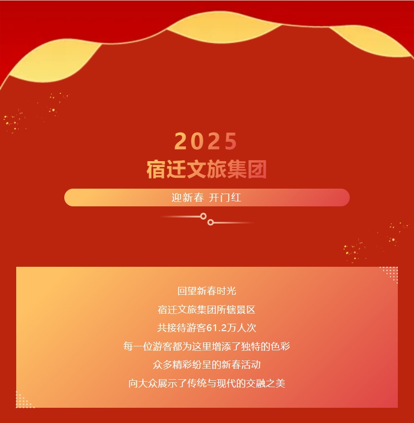 春節(jié)假期精彩紛呈 宿遷文旅集團(tuán)新年美好繼續(xù)綻放(圖1)